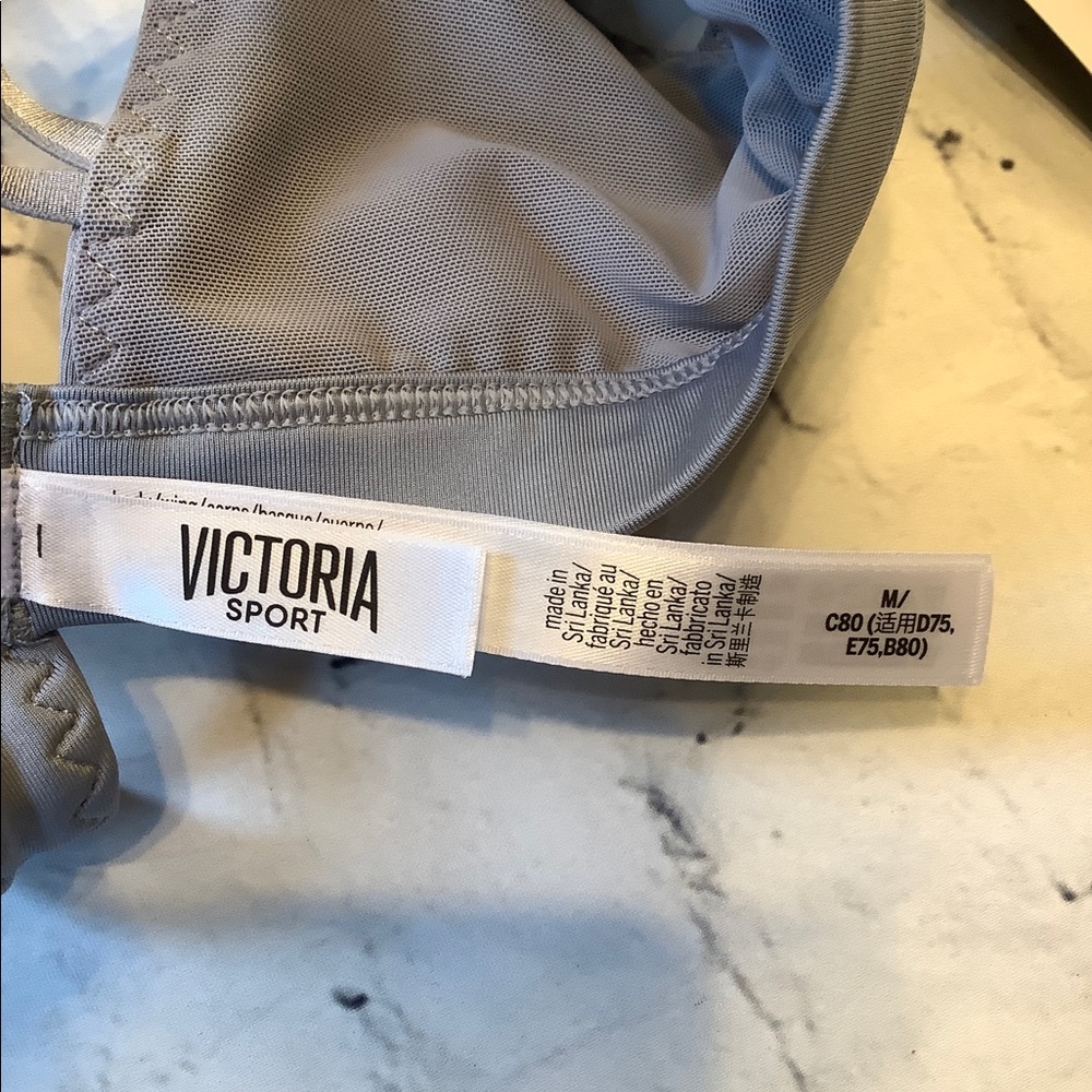 Victoria secret sport bra medium gray wireless pull on moisture wicking - Picture 5 of 8